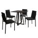 Conjunto de Mesa de Jantar com 4 Cadeiras Mônaco Veludo Preto