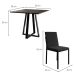 Conjunto de Mesa de Jantar com 4 Cadeiras Mônaco Veludo Preto