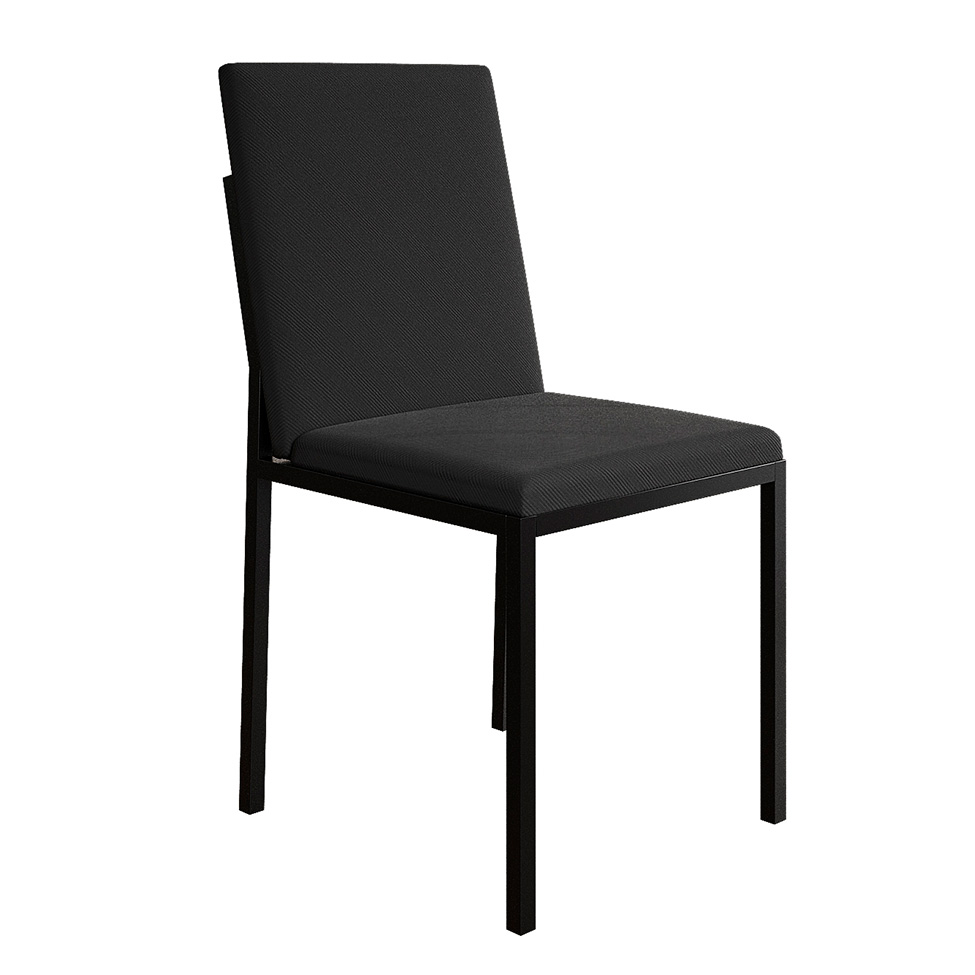 Conjunto de Mesa de Jantar com 4 Cadeiras Mônaco Veludo Preto