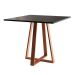 Conjunto de Mesa de Jantar com 4 Cadeiras Mônaco Veludo Preto e Cobre