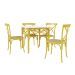 Conjunto de Mesa de Jantar com 4 Cadeiras e Tampo de Madeira Katrina Amarelo