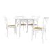 Conjunto de Mesa de Jantar com 4 Cadeiras e Tampo de Madeira Katrina Branco