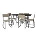 Conjunto de Mesa de Jantar com 6 Cadeiras Angra Suede Bege e Preto 150 cm