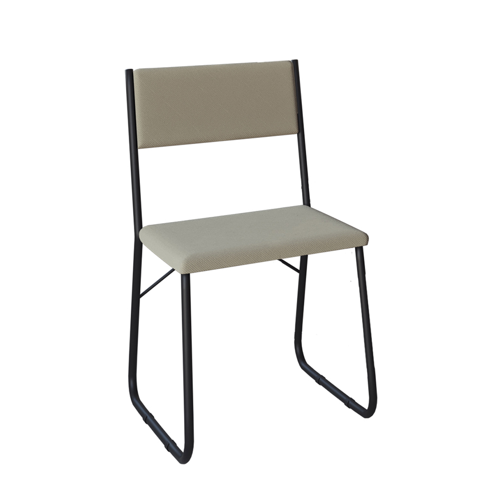Conjunto de Mesa de Jantar com 6 Cadeiras Angra Suede Bege e Preto 150 cm
