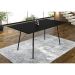 Conjunto de Mesa de Jantar com 6 Cadeiras Angra Suede Bege e Preto 150 cm