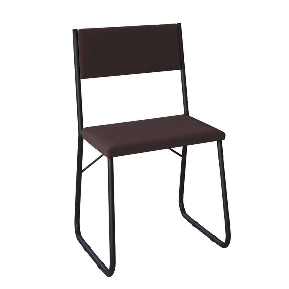 Conjunto de Mesa de Jantar com 6 Cadeiras Angra Suede Marrom e Preto 150 cm