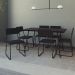 Conjunto de Mesa de Jantar com 6 Cadeiras Angra Suede Preto 150 cm