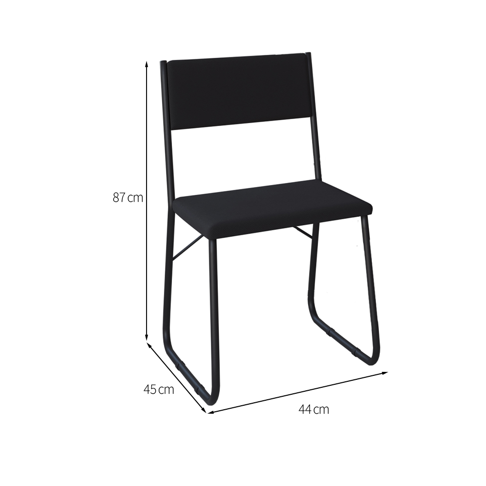 Conjunto de Mesa de Jantar com 6 Cadeiras Angra Suede Preto 150 cm