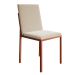 Conjunto de Mesa de Jantar com Tampo Branco e 4 Cadeiras Mônaco Veludo Bege e Cobre