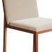 Conjunto de Mesa de Jantar com Tampo Branco e 4 Cadeiras Mônaco Veludo Bege e Cobre