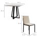 Conjunto de Mesa de Jantar com Tampo Branco e 4 Cadeiras Mônaco Veludo Bege e Preto
