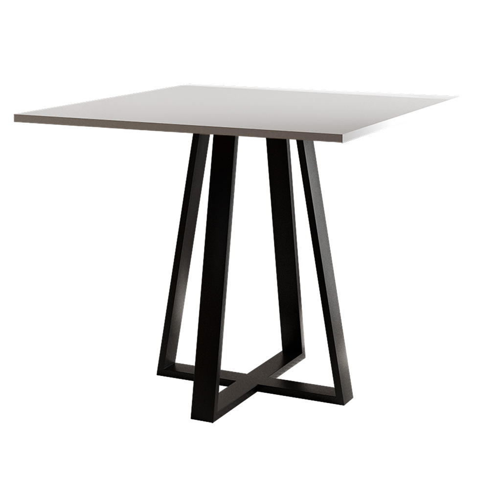 Conjunto de Mesa de Jantar com Tampo Branco e 4 Cadeiras Mônaco Veludo Bege e Preto