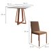 Conjunto de Mesa de Jantar com Tampo Branco e 4 Cadeiras Mônaco Veludo Marrom e Cobre
