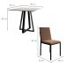 Conjunto de Mesa de Jantar com Tampo Branco e 4 Cadeiras Mônaco Veludo Marrom e Preto