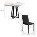 Conjunto de Mesa de Jantar com Tampo Branco e 4 Cadeiras Mônaco Veludo Preto
