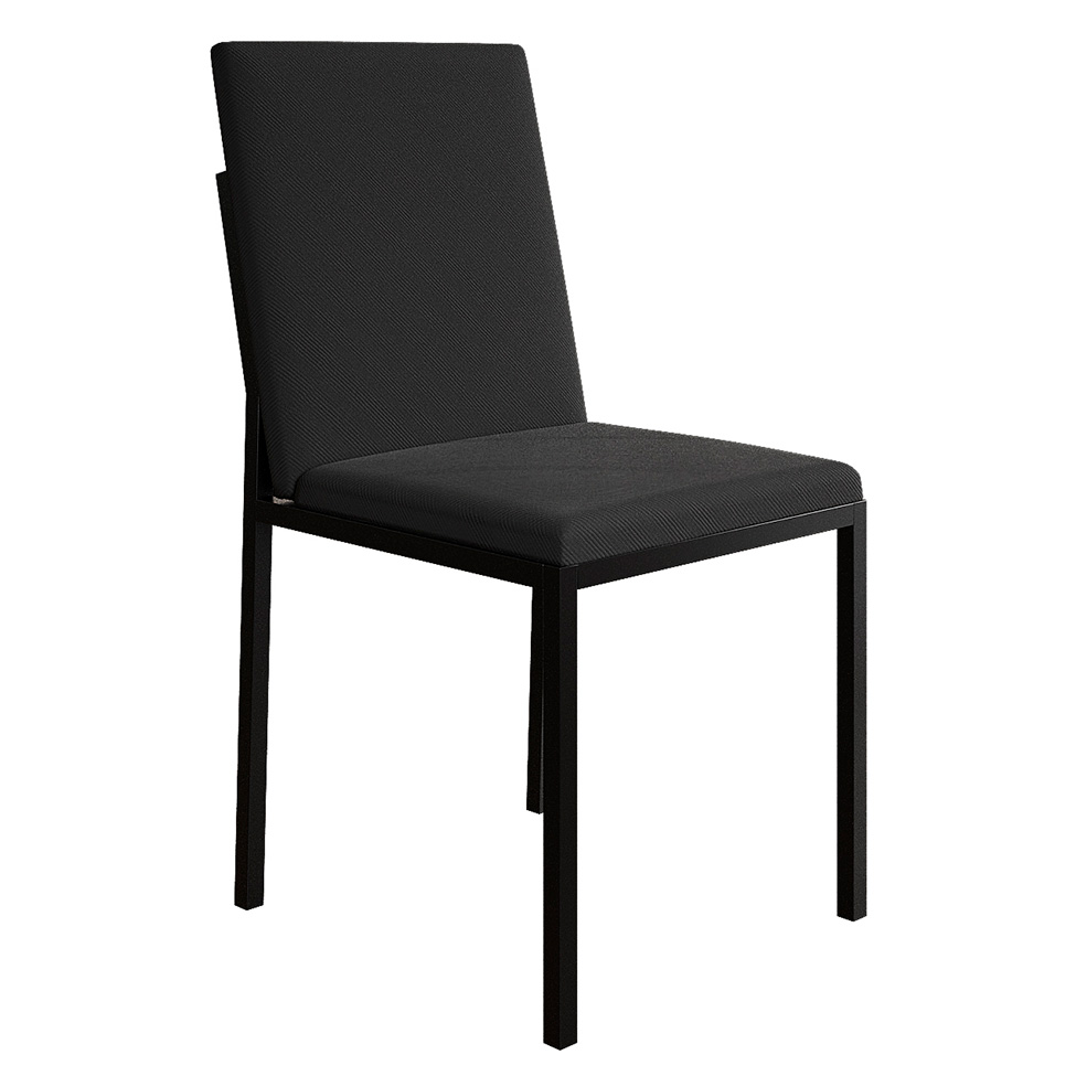 Conjunto de Mesa de Jantar com Tampo Branco e 4 Cadeiras Mônaco Veludo Preto