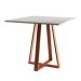 Conjunto de Mesa de Jantar com Tampo Branco e 4 Cadeiras Mônaco Veludo Preto e Cobre