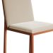 Conjunto de Mesa de Jantar com Tampo Imbuia e 4 Cadeiras Mônaco Veludo Bege e Cobre