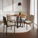 Conjunto de Mesa de Jantar com Tampo Imbuia e 4 Cadeiras Mônaco Veludo Bege e Preto