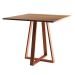 Conjunto de Mesa de Jantar com Tampo Imbuia e 4 Cadeiras Mônaco Veludo Marrom e Cobre