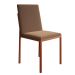 Conjunto de Mesa de Jantar com Tampo Imbuia e 4 Cadeiras Mônaco Veludo Marrom e Cobre