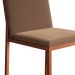 Conjunto de Mesa de Jantar com Tampo Imbuia e 4 Cadeiras Mônaco Veludo Marrom e Cobre