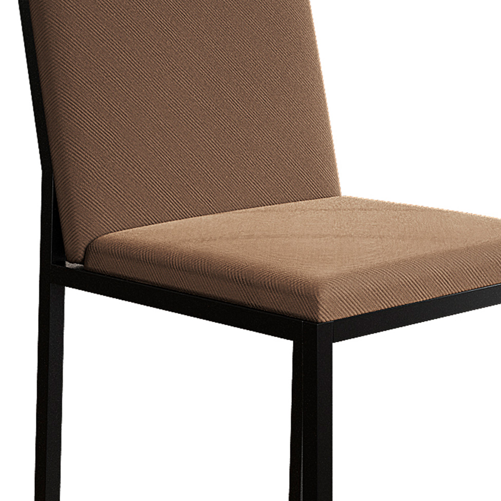 Conjunto de Mesa de Jantar com Tampo Imbuia e 4 Cadeiras Mônaco Veludo Marrom e Preto