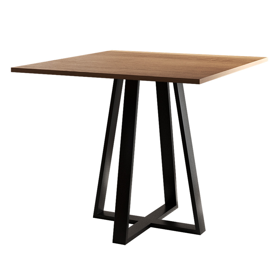 Conjunto de Mesa de Jantar com Tampo Imbuia e 4 Cadeiras Mônaco Veludo Preto