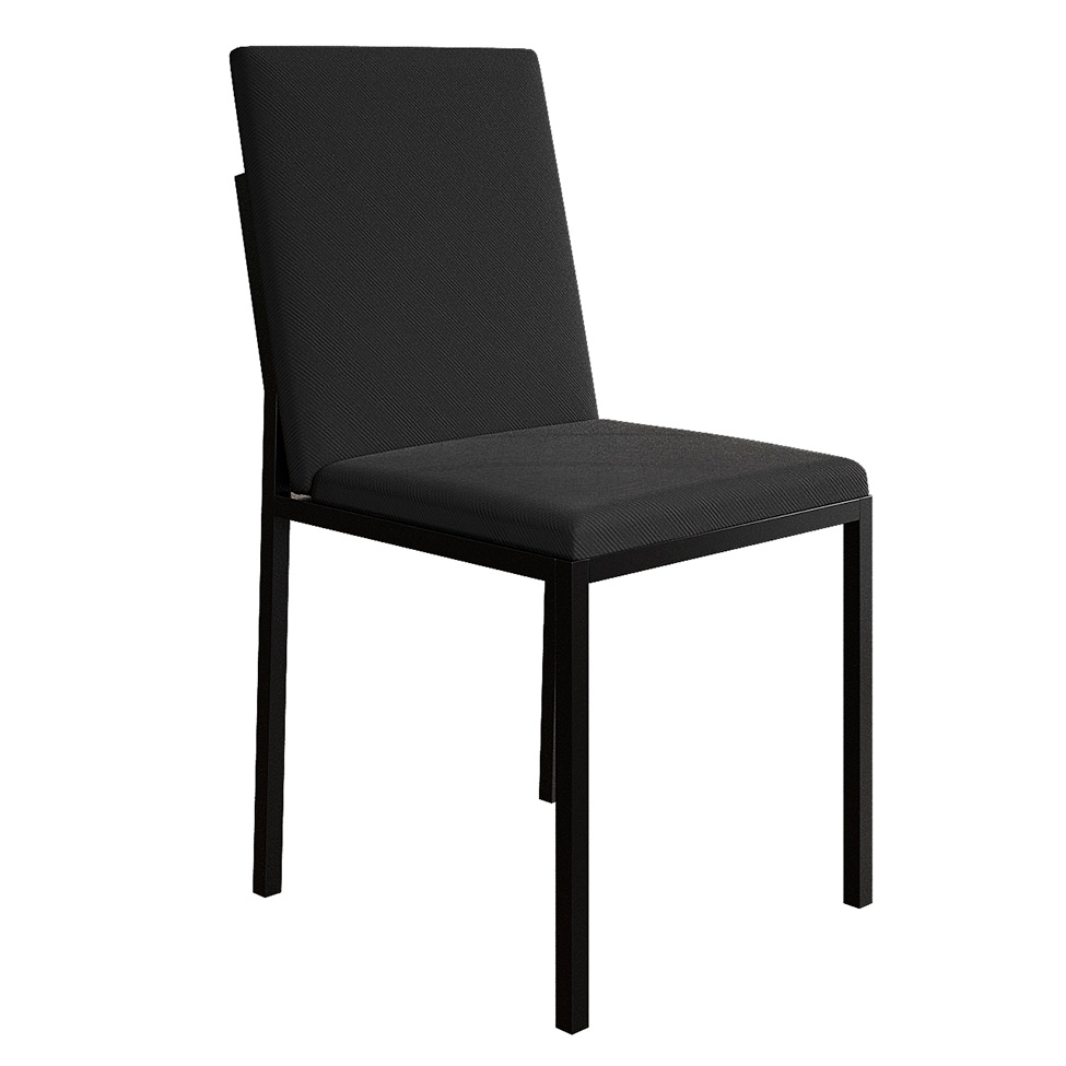 Conjunto de Mesa de Jantar com Tampo Imbuia e 4 Cadeiras Mônaco Veludo Preto