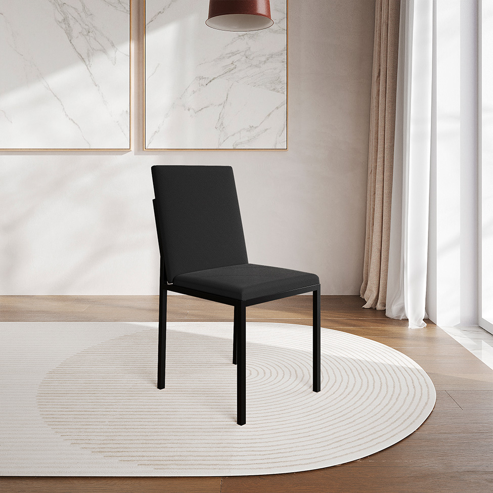 Conjunto de Mesa de Jantar com Tampo Imbuia e 4 Cadeiras Mônaco Veludo Preto