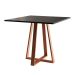 Conjunto de Mesa de Jantar com Tampo Preto e 4 Cadeiras Mônaco Veludo Bege e Cobre