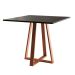 Conjunto de Mesa de Jantar com Tampo Preto e 4 Cadeiras Mônaco Veludo Marrom e Cobre