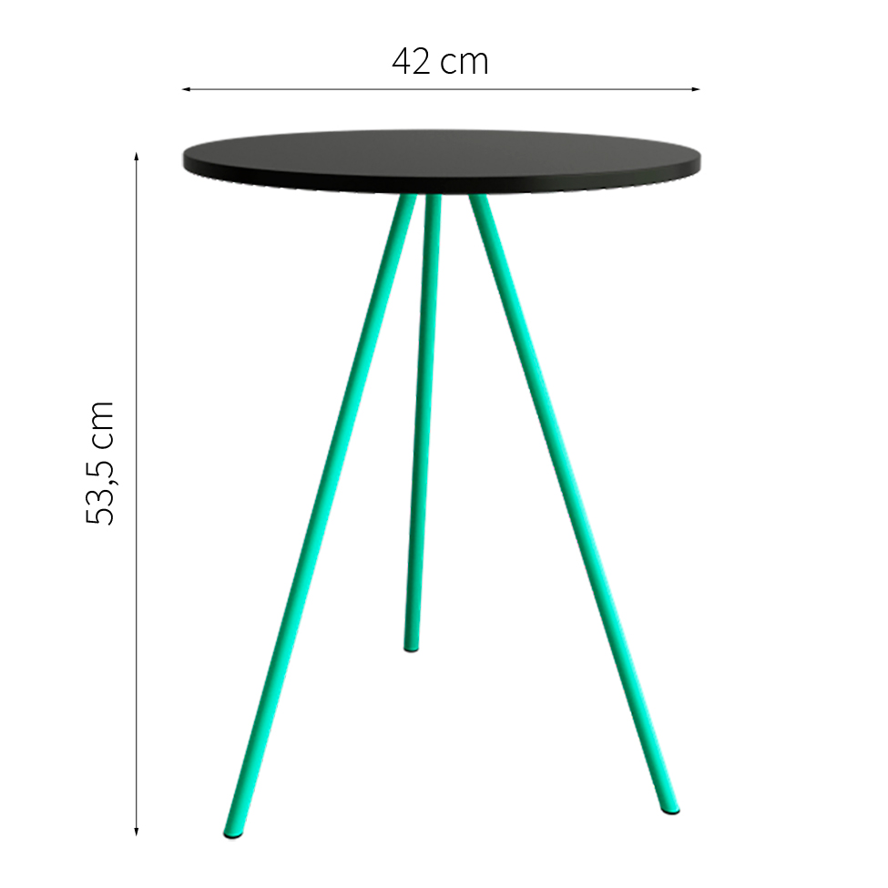 Mesa Lateral Gabriela Wood Azul Turquesa