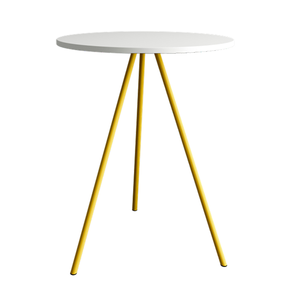 Mesa Lateral Gabriela Wood Branca e Amarela