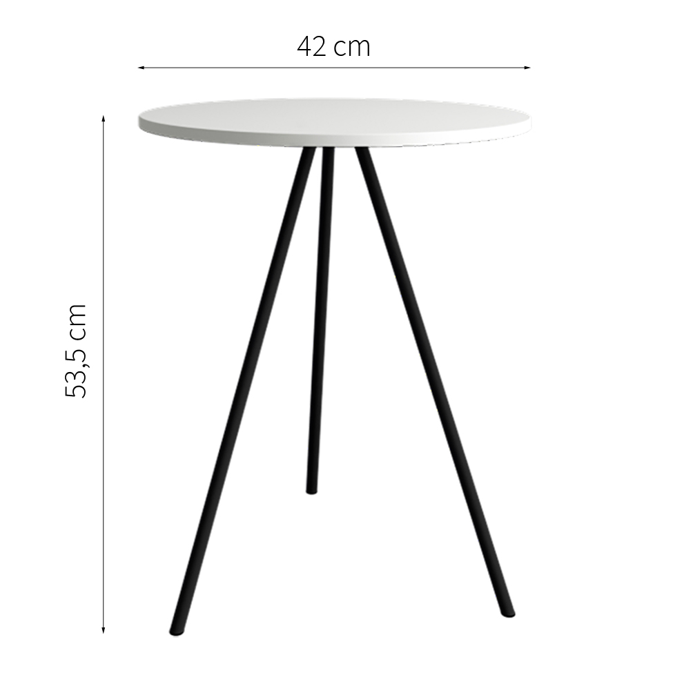 Mesa Lateral Gabriela Wood Branca e Preta