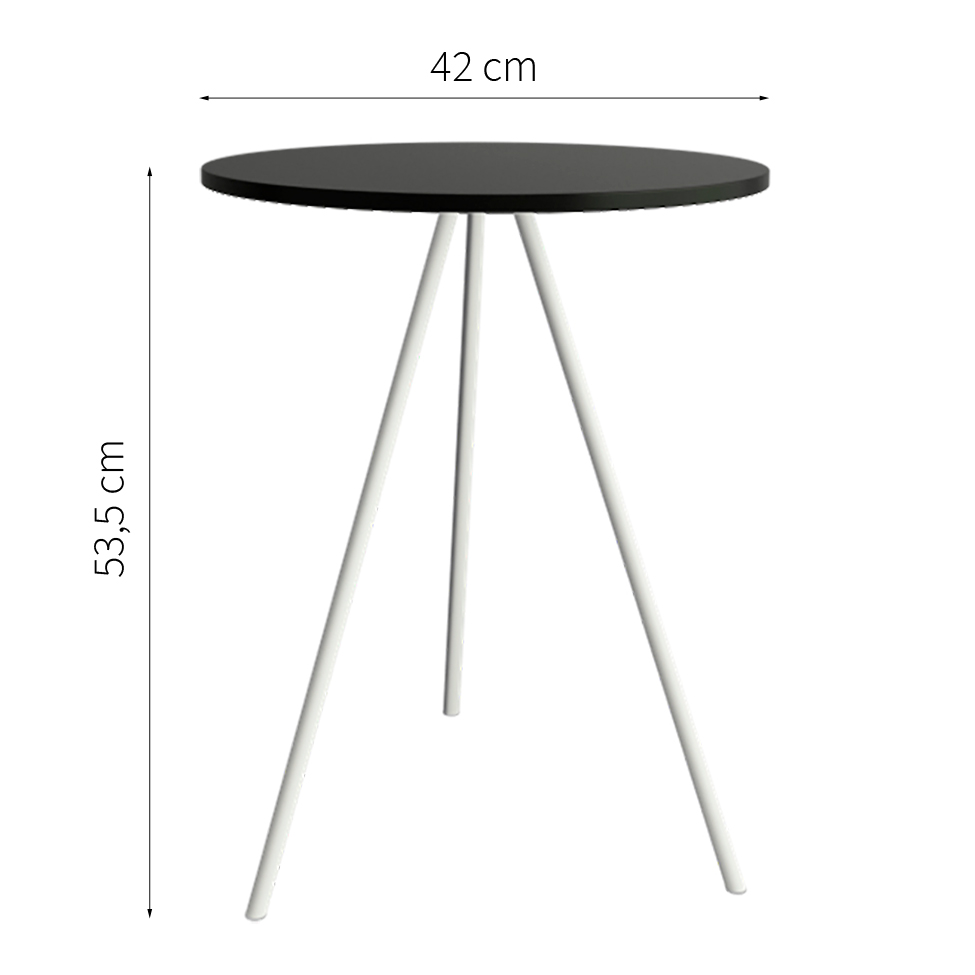 Mesa Lateral Gabriela Wood Preta e Branca