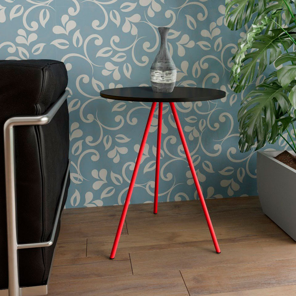 Mesa Lateral Gabriela Wood Vermelha