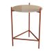 Mesa Lateral Marbella Off White e Cobre