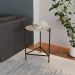 Mesa Lateral Marbella Off White e Preta