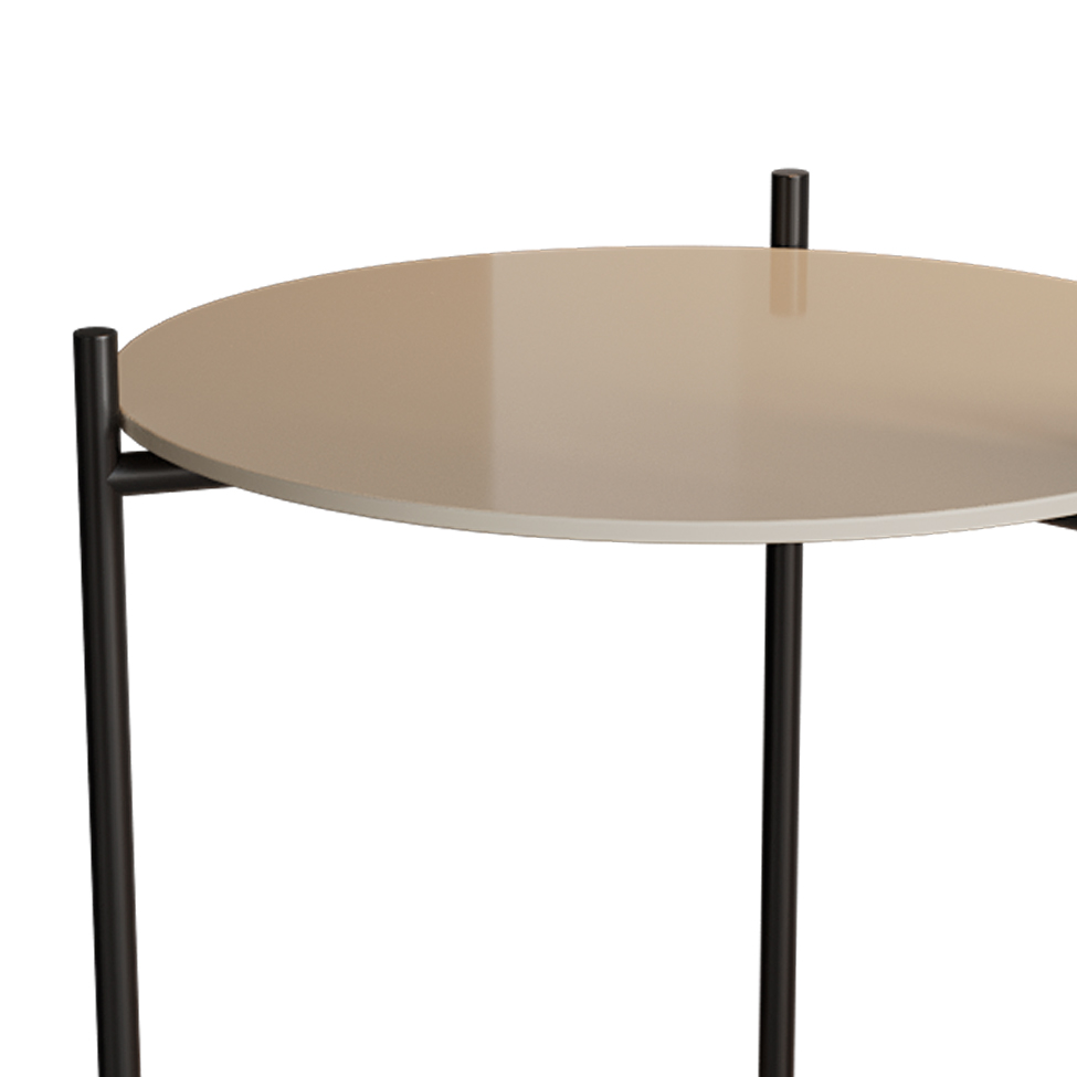 Mesa Lateral Marbella Off White e Preta