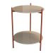 Mesa Lateral Marbella Premium Off White e Cobre