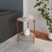 Mesa Lateral Marbella Premium Off White e Cobre