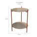 Mesa Lateral Marbella Premium Off White e Cobre