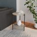 Mesa Lateral Marbella Premium Off White e Preta