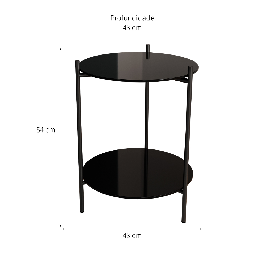 Mesa Lateral Marbella Premium Preta