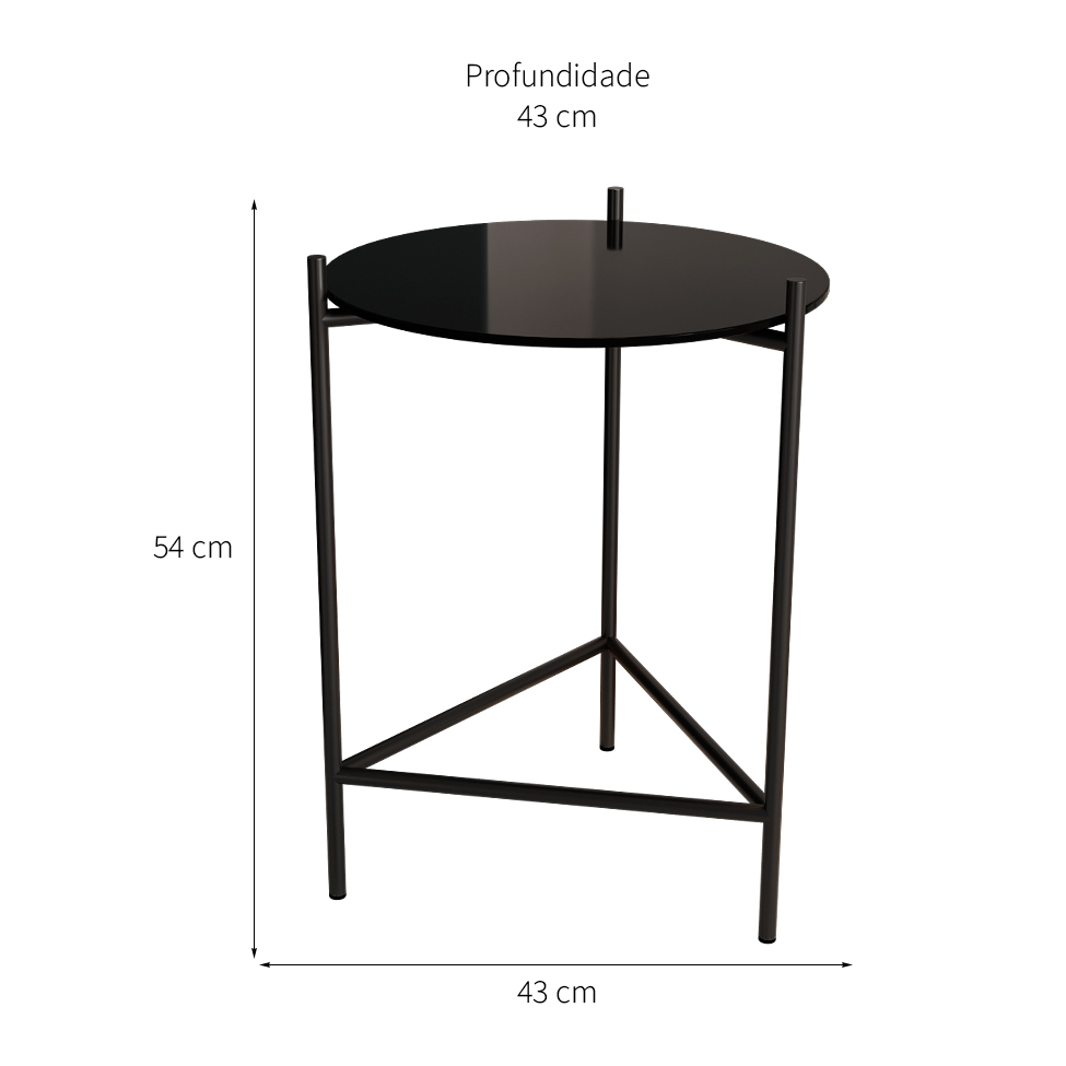 Mesa Lateral Marbella Preta