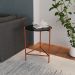 Mesa Lateral Marbella Preta e Cobre