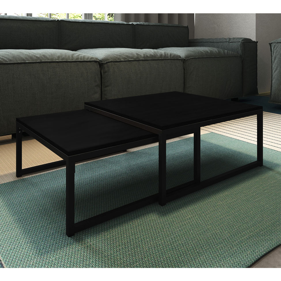 Mesa de Centro Quadrada Catarina Wood Preta