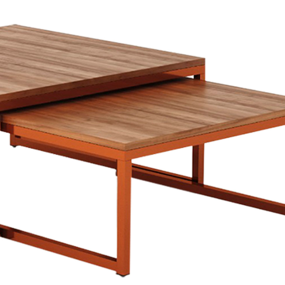Mesa de Centro Quadrado Catarina Wood Cobre e Preta