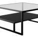 Mesa de Centro com Tampo de Vidro Toledo Preta